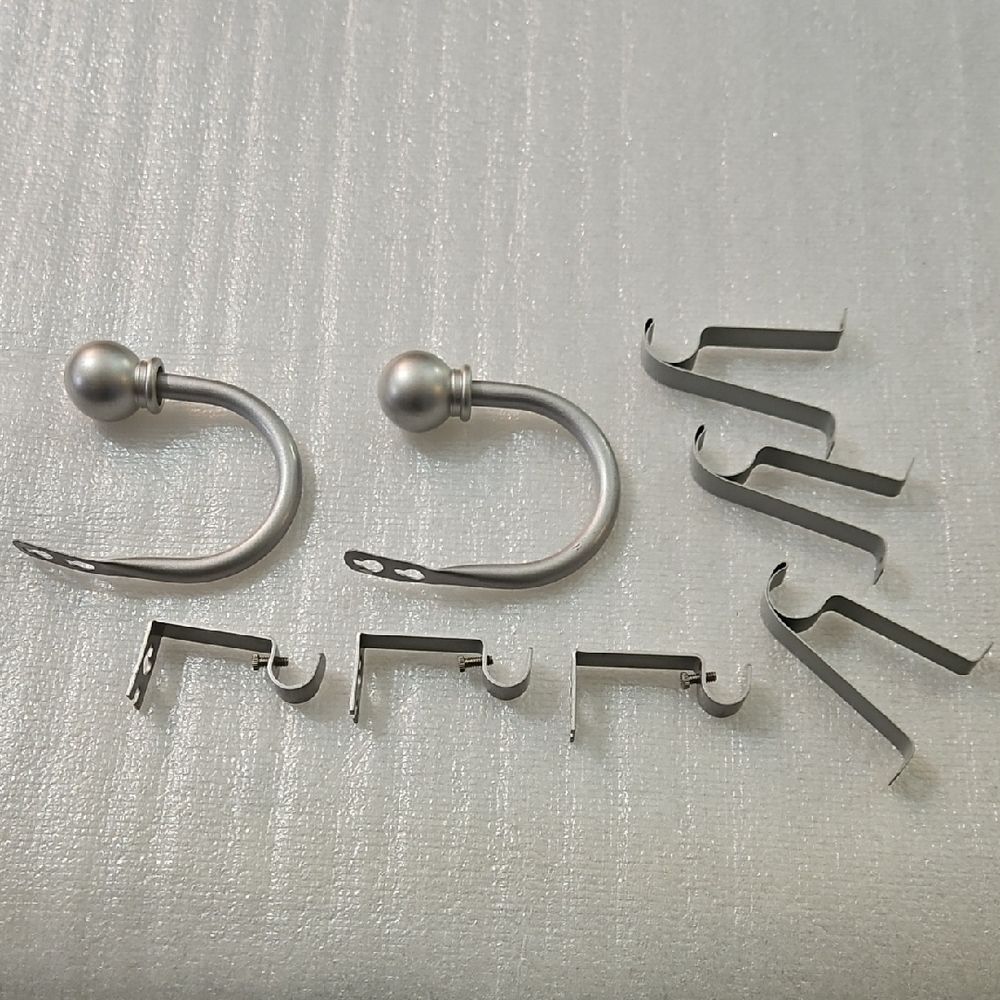 Silvertone Curtain Tiebacks & Rod Brackets